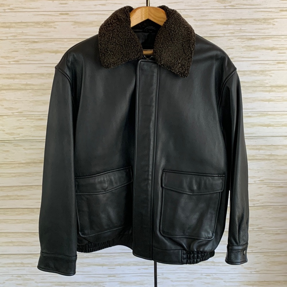 NWT Jos. A. Banks Leather Bomber Jacket